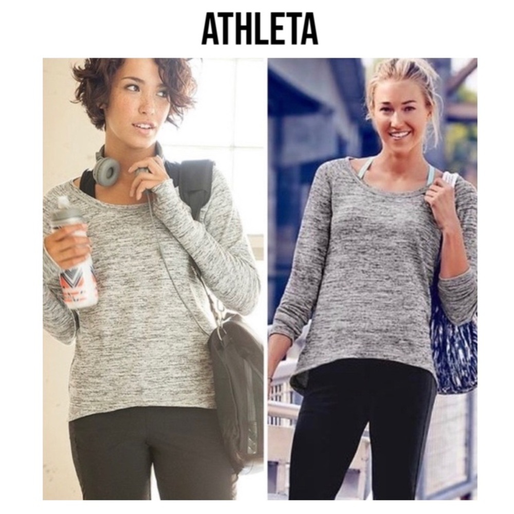 ATHLETA No Sweatin’ it Shark Bite Sweatshirt